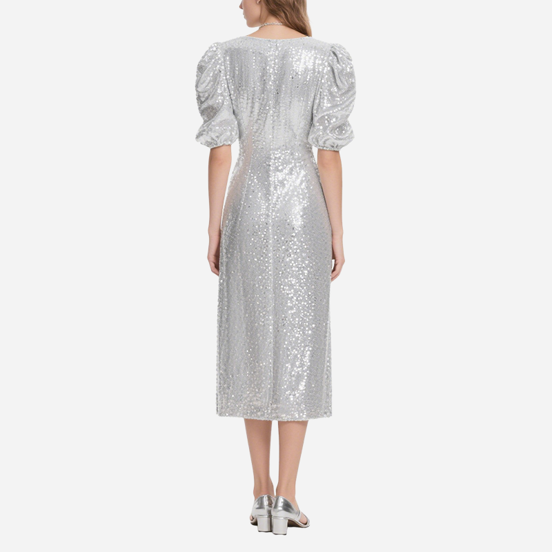 Women's Sequin Eye-Catching Mid-Length Dress