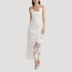 Women's Suspender Flower Embroidery Dress