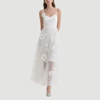 Sweet Flower Embroidery Dress Mid-Length