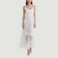 Sweet Flower Embroidery Dress Mid-Length