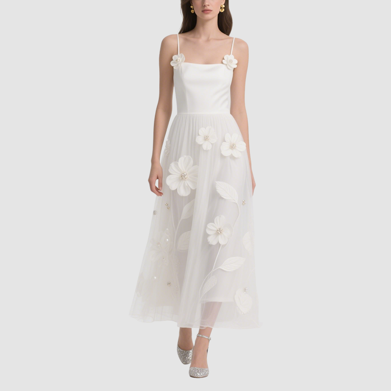 Flowing Mid-Length Skirt Dress for Women