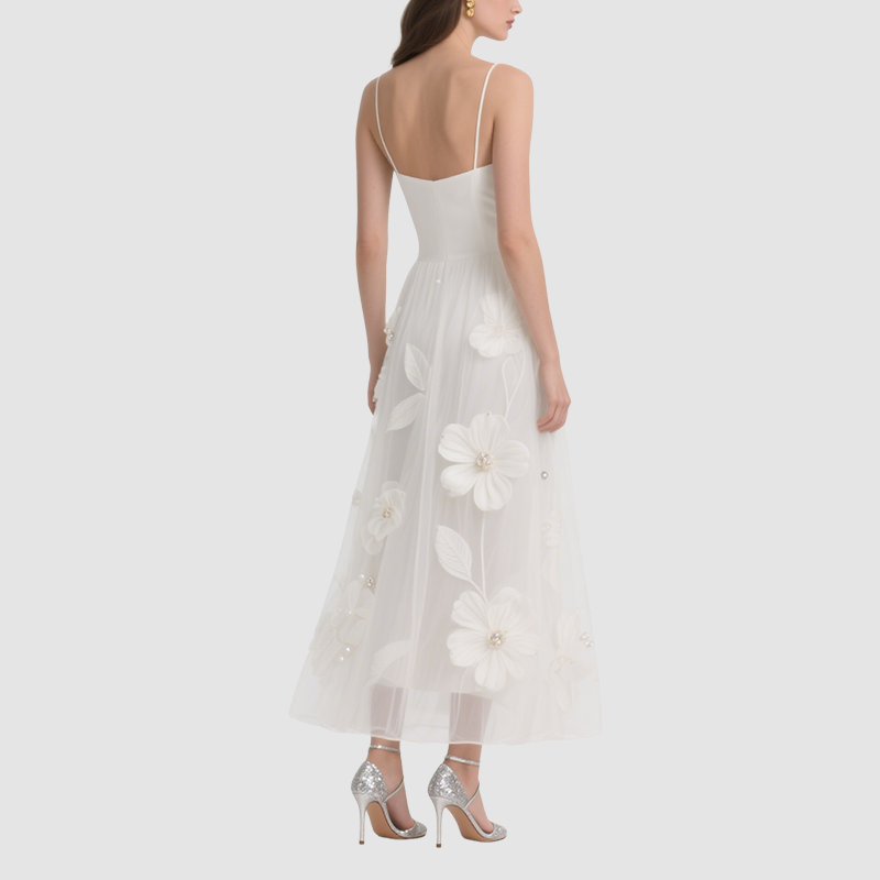 Flowing Mid-Length Skirt Dress for Women