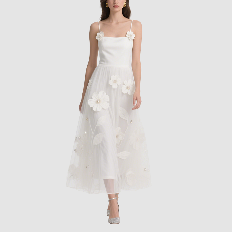 Flowing Mid-Length Skirt Dress for Women