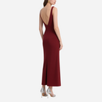 Vintage Red Mid-Length Dress for Women
