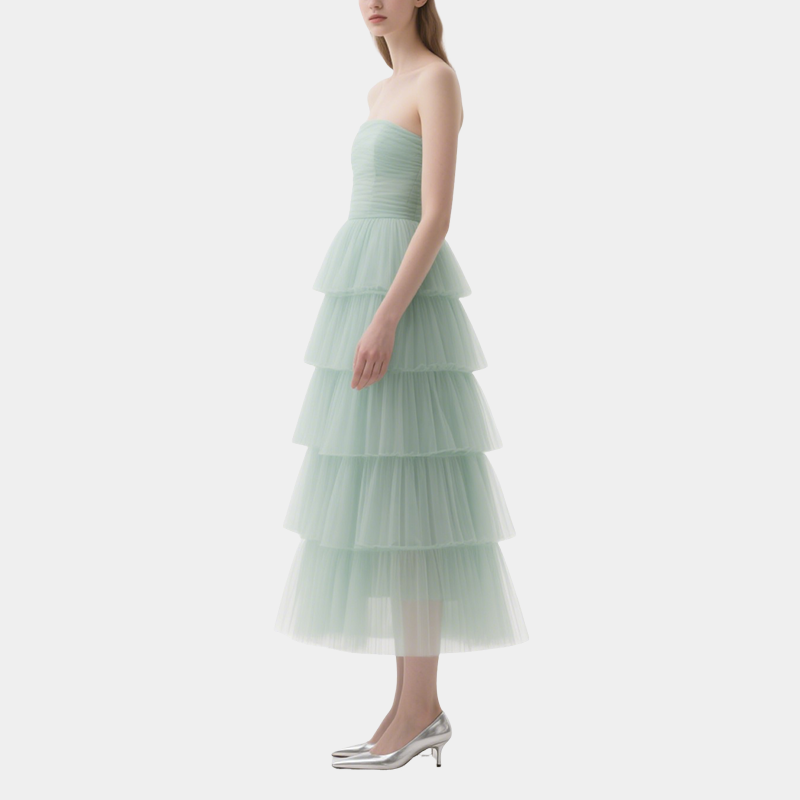Fairy-Like Mesh Mid-Length Dress Summer Dress