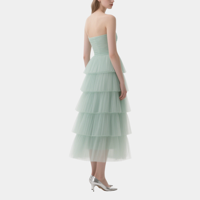 Fairy-Like Mesh Mid-Length Dress Summer Dress