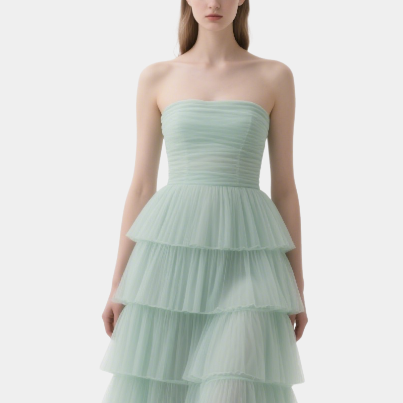 Fairy-Like Mesh Mid-Length Dress Summer Dress