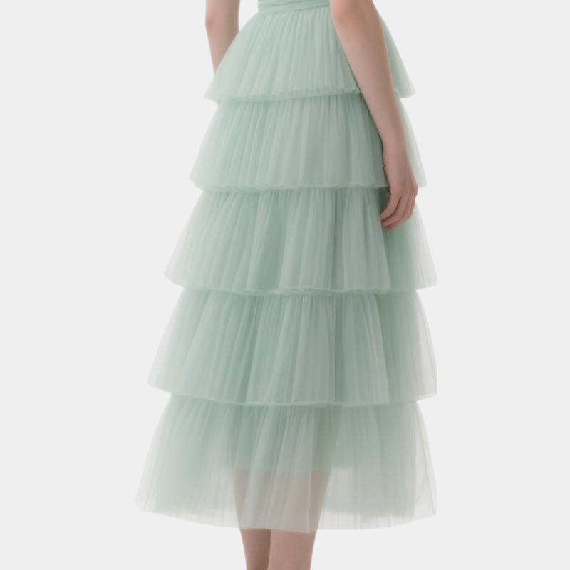 Fairy-Like Mesh Mid-Length Dress Summer Dress