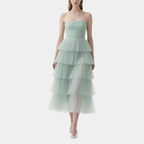 Fairy-Like Mesh Mid-Length Dress Summer Dress