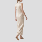 Pure Color Simple Mid-Length Dress for Women Summer Versatile