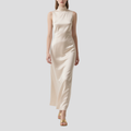 Pure Color Simple Mid-Length Dress for Women Summer Versatile