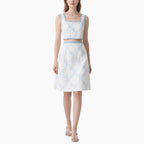 Women's Floral Crop Top & A-Line Skirt Set Lightweight Casual Chic