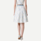 Women's Floral Crop Top & A-Line Skirt Set Lightweight Casual Chic