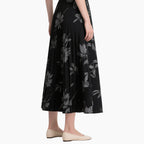 Elegant Floral Crop Top & Pleated Maxi Skirt Set Women's Summer 2-Piece Outfit
