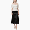 Elegant Women's Off-shoulder Lace Blouse & A-line Skirt Set