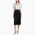 Elegant Women's Off-Shoulder Blouse & High-Waist Skirt Set