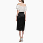 Elegant Women's Off-Shoulder Blouse & High-Waist Skirt Set