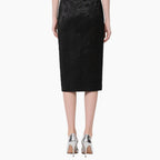 Women's Elegant Off-shoulder Satin Top & Embossed Pencil Skirt Set