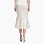 Elegant Women's Two-piece Set Black Off-shoulder Top with White Fish Tail Skirt