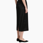 Chic Satin Off-Shoulder Top & Pleated Midi Skirt Set Elegant Two-Piece Outfit