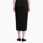 Elegant Women's Satin Tube Top & Ruched Midi Skirt Set