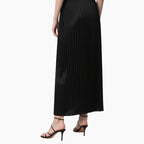 Women's Elegant Layered Ruffle Off-shoulder Top & Pleated Maxi Skirt Set