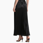 Elegant Layered Ruffle Blouse & Pleated Maxi Skirt Set Chic Two-Piece Women's Outfit