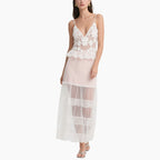 Embroidered Lace Cami Dress & Skirt Set Elegant Boho Layered Outfit