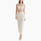Chic Minimalist Ruffled Crop Top & Pencil Skirt Set