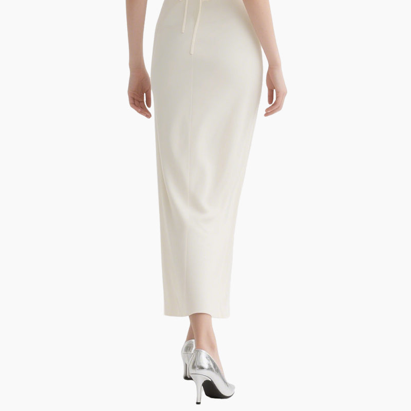 Chic Minimalist Ruffled Crop Top & Pencil Skirt Set