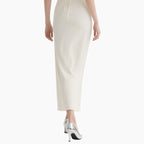 Chic Minimalist Ruffled Crop Top & Pencil Skirt Set