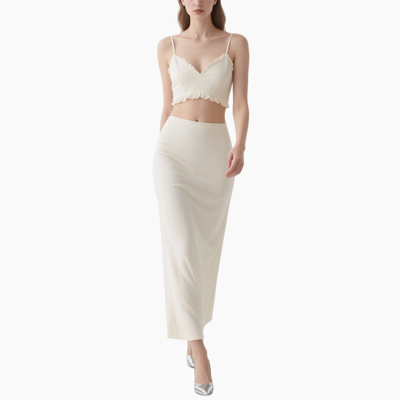 Elegant Women's 2-Piece Set Sleeveless Cami Top & Pencil Skirt