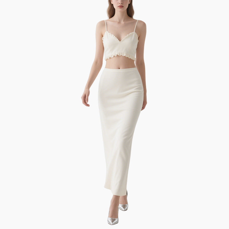 Elegant Women's 2-Piece Set Sleeveless Cami Top & Pencil Skirt