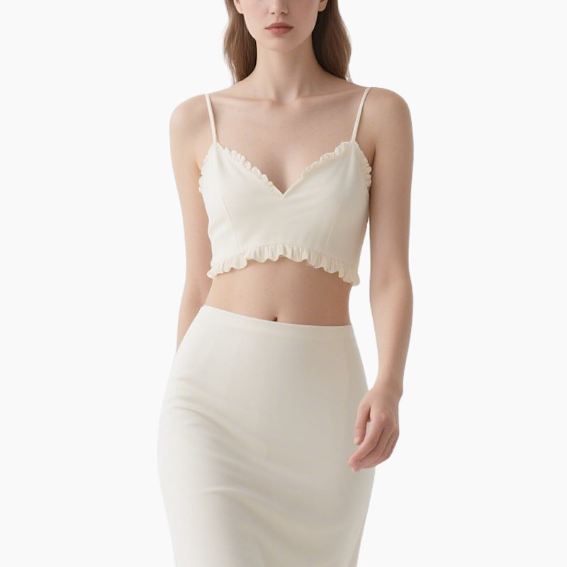 Elegant Women's 2-Piece Set Sleeveless Cami Top & Pencil Skirt