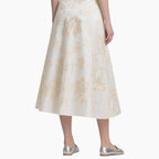 Women’s Floral Off Shoulder Top & Midi Skirt Set Elegant Two-Piece Outfit