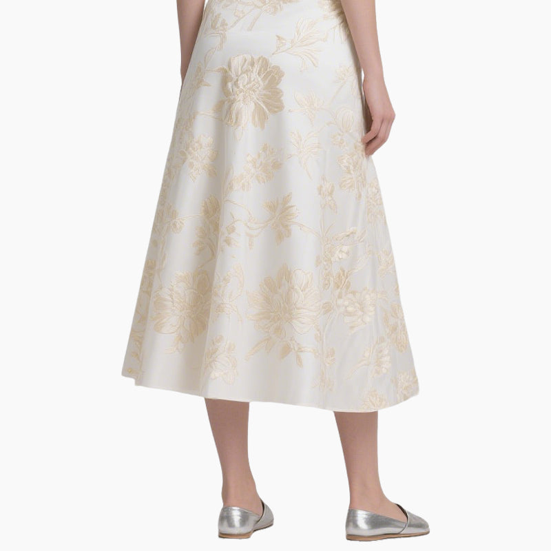 Women’s Floral Off Shoulder Top & Midi Skirt Set Elegant Two-Piece Outfit